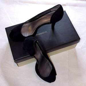 Liz Claiborne Black peep Toe Heels size 8
